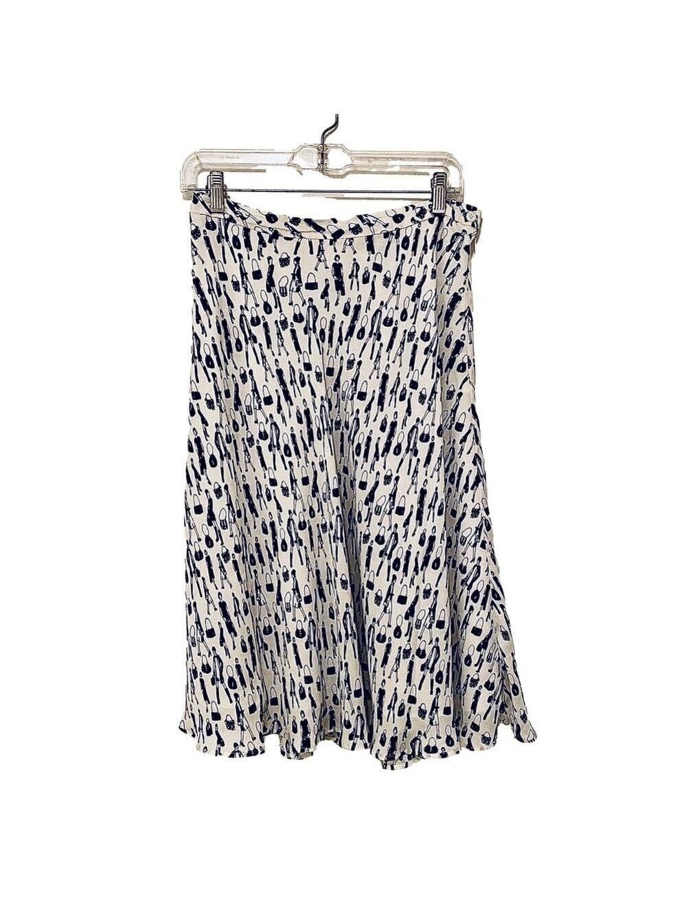 Kate Hill Silk Black and White Skirt Petite - Picture 2 of 7